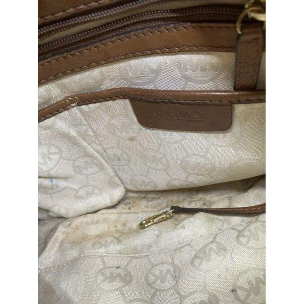 michael kors handbag tan brown fabric hobo bag - Picture 12 of 12
